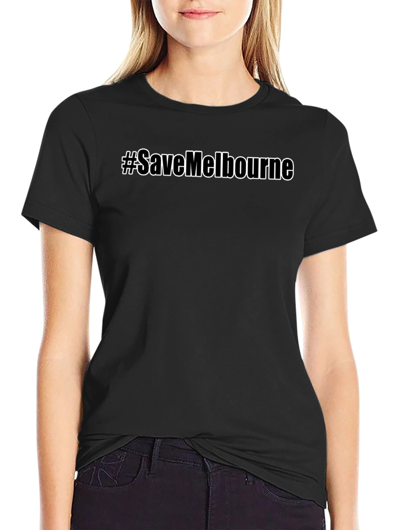 #SaveMelbourne Black Graphic Tee Shirt