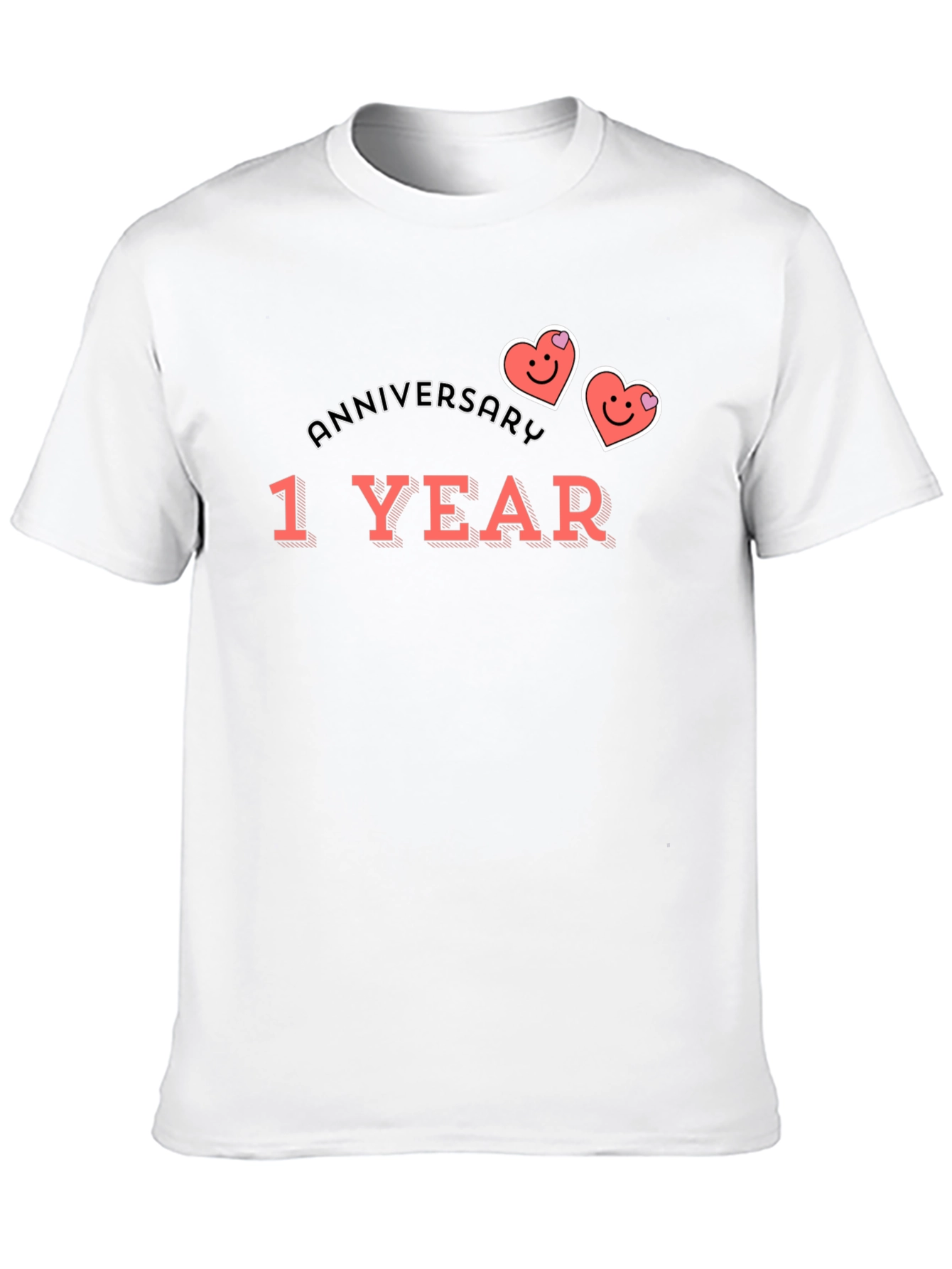 1 Year Anniversary Graphic Tee - Cute Hearts