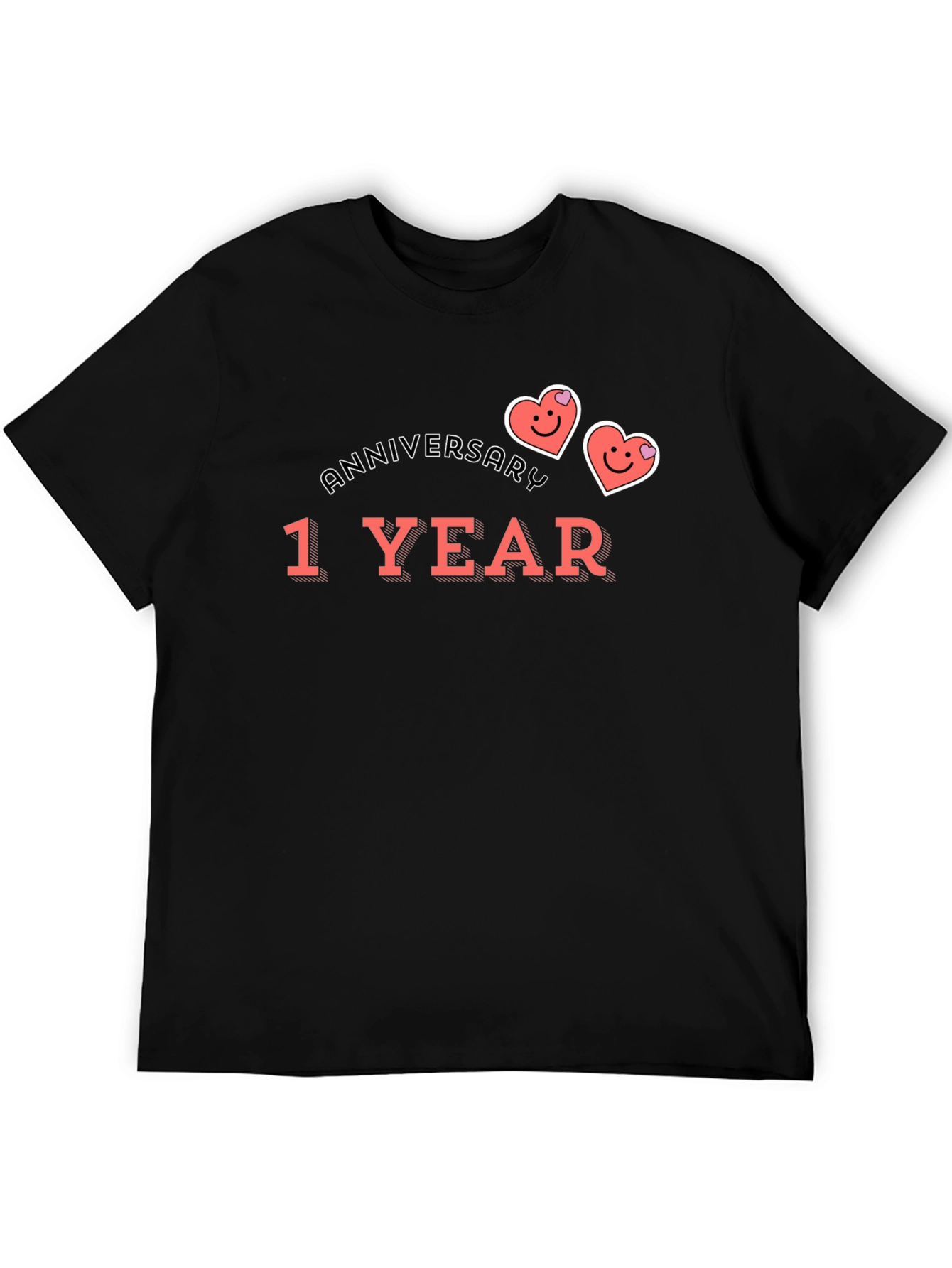 1 Year Anniversary Graphic Tee - Cute Hearts