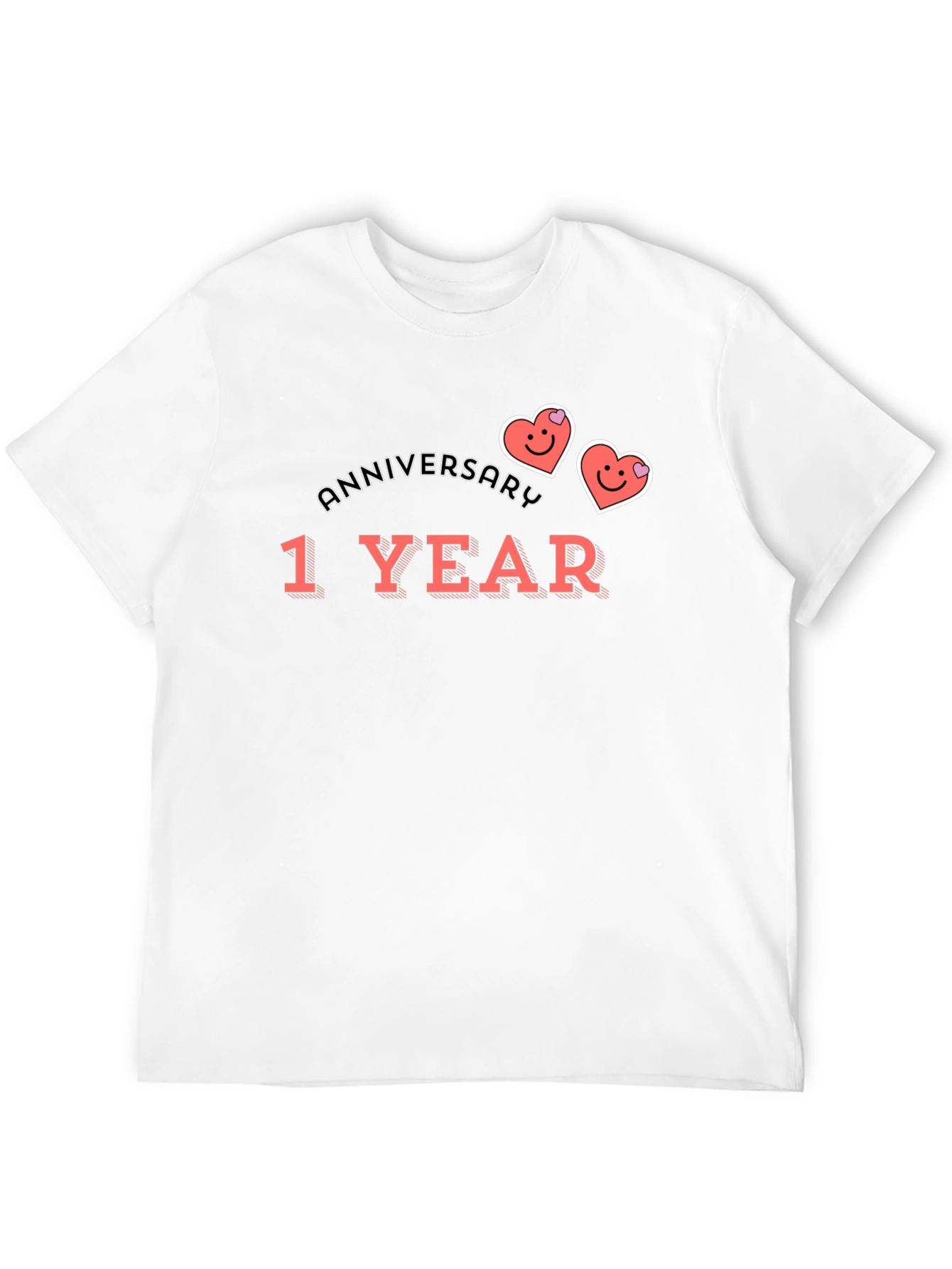 1 Year Anniversary Graphic Tee - Cute Hearts