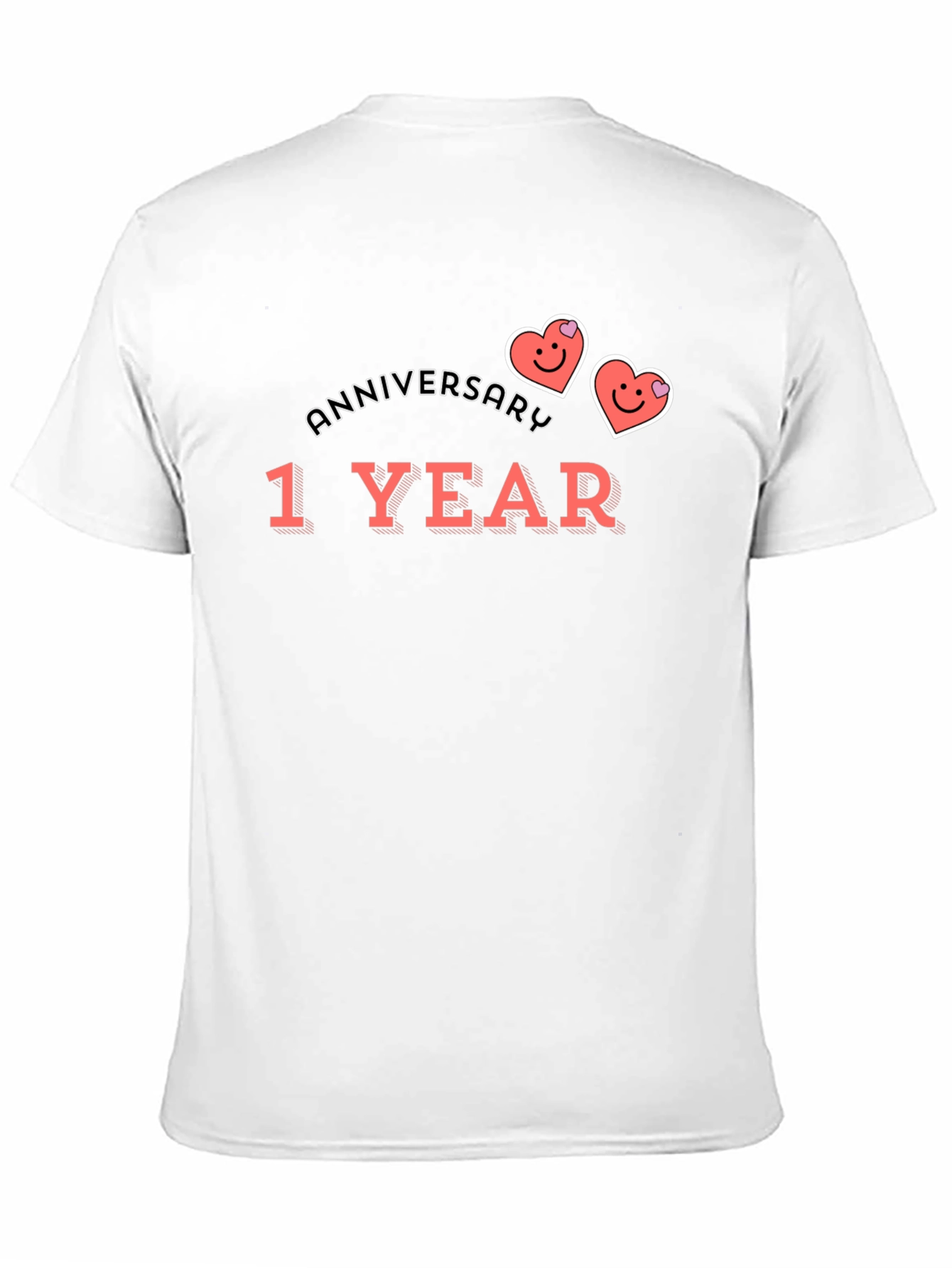 1 Year Anniversary Graphic Tee - Cute Hearts
