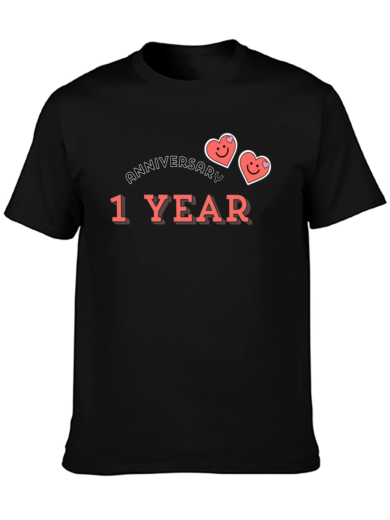 1 Year Anniversary Graphic Tee - Cute Hearts