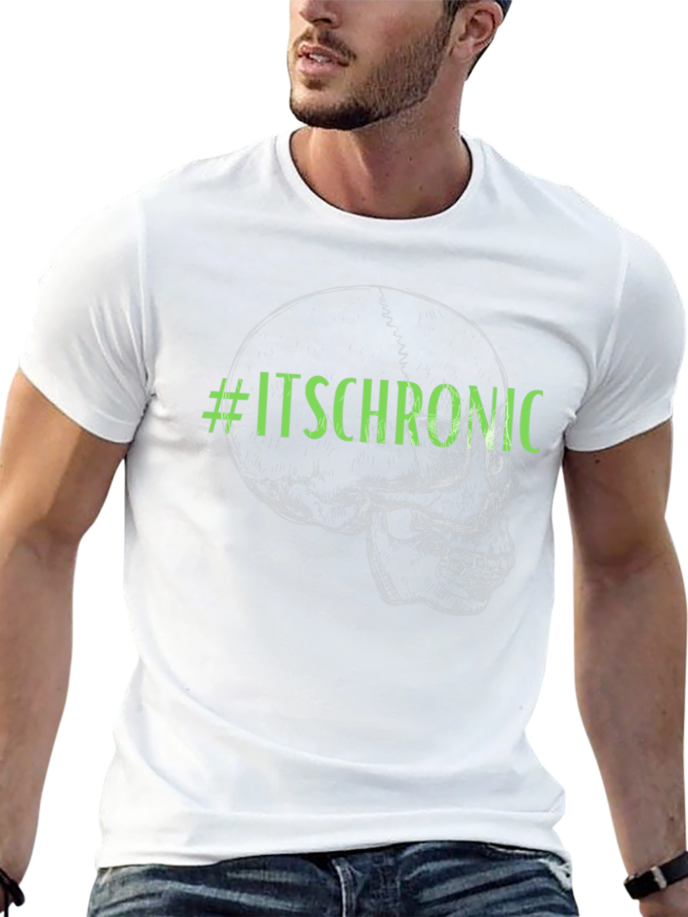 #ItsChronic Skull Graphic Black T-Shirt