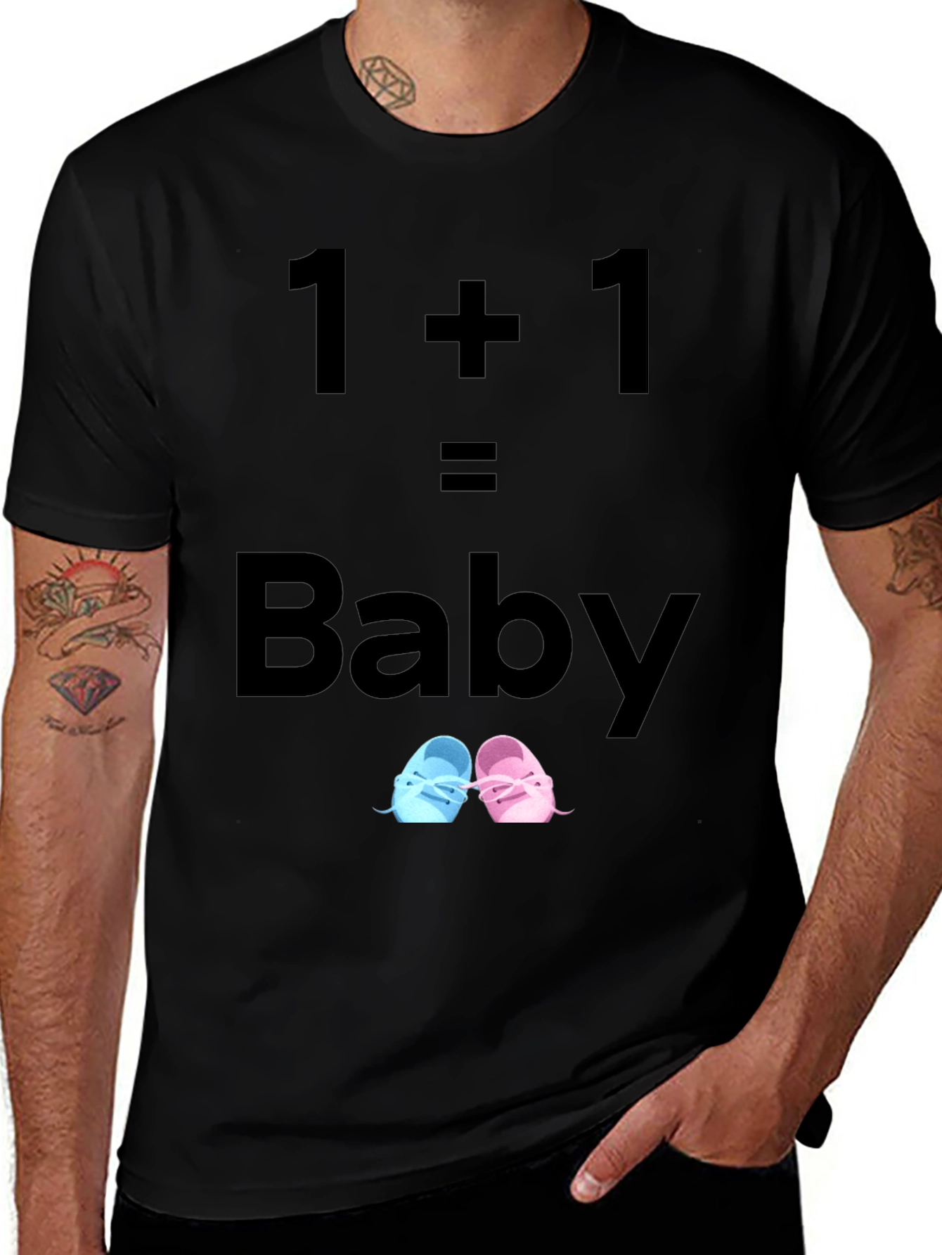 1+1=Baby Unisex T-Shirt Pregnancy Announcement