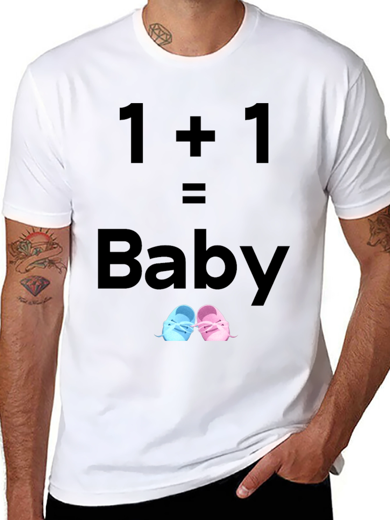 1+1=Baby Unisex T-Shirt Pregnancy Announcement
