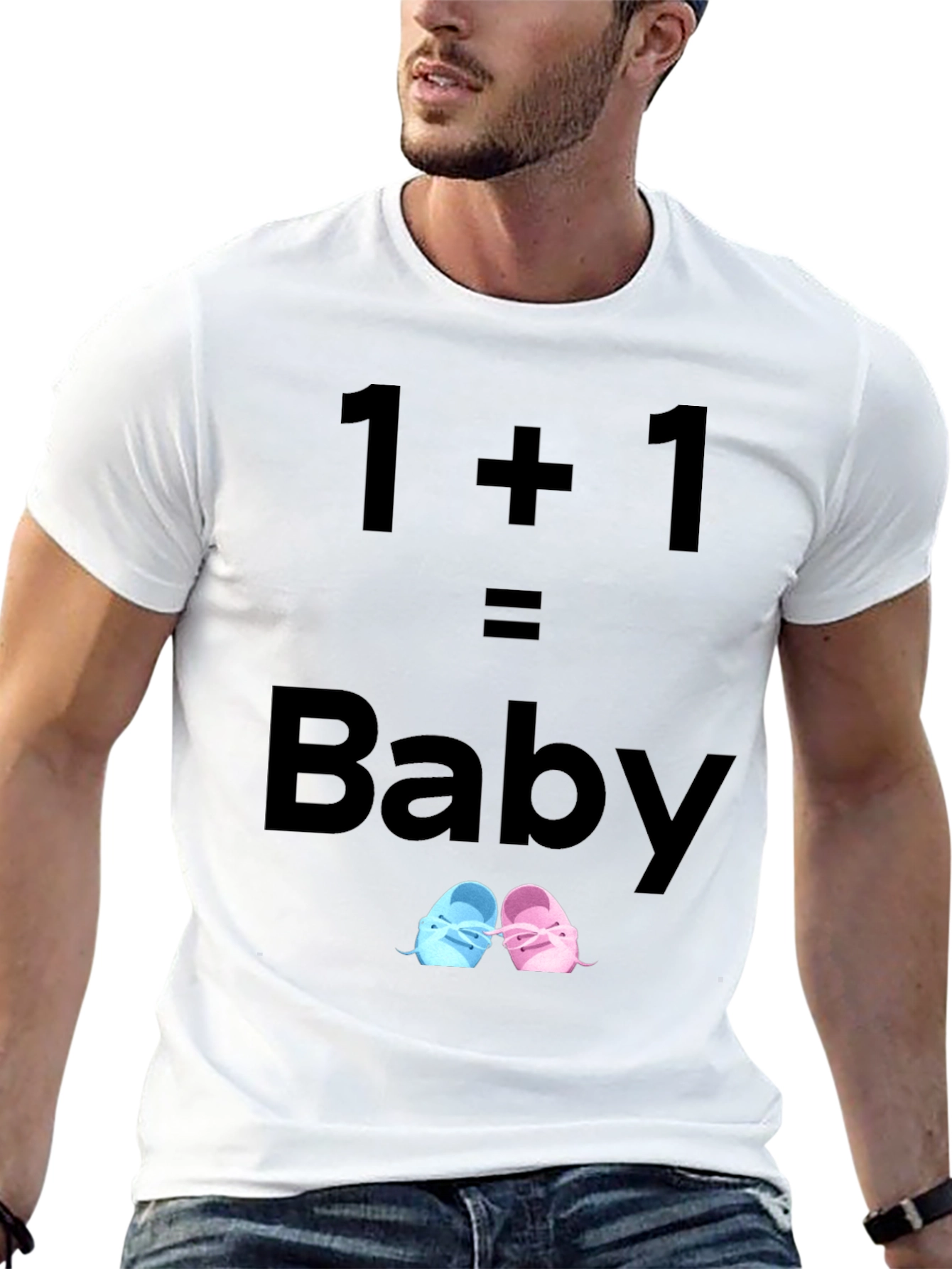 1+1=Baby Unisex T-Shirt Pregnancy Announcement