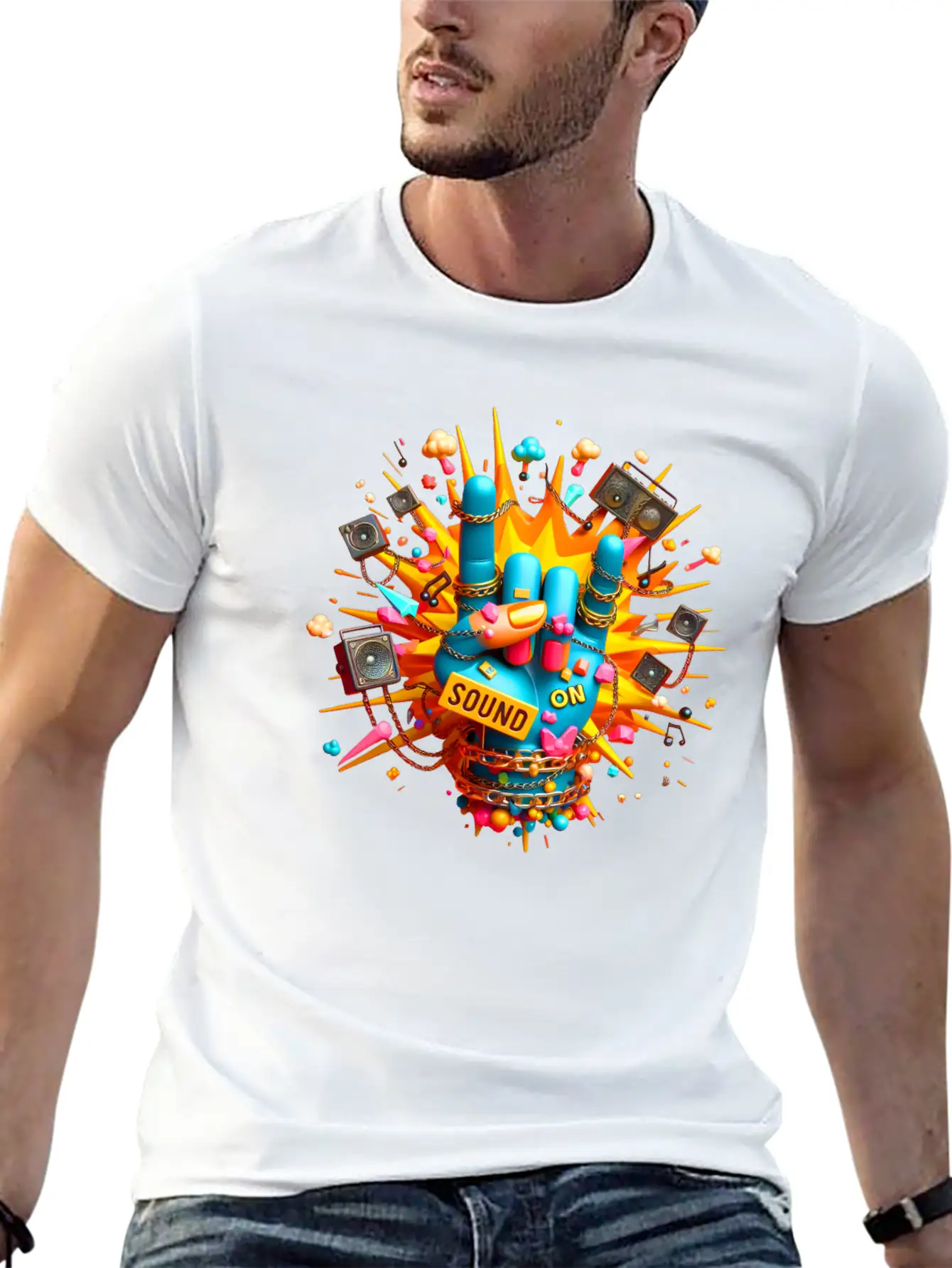 "Sound On" Hand Simple Everyday Graphic Tee – Lightweight Summer Wear