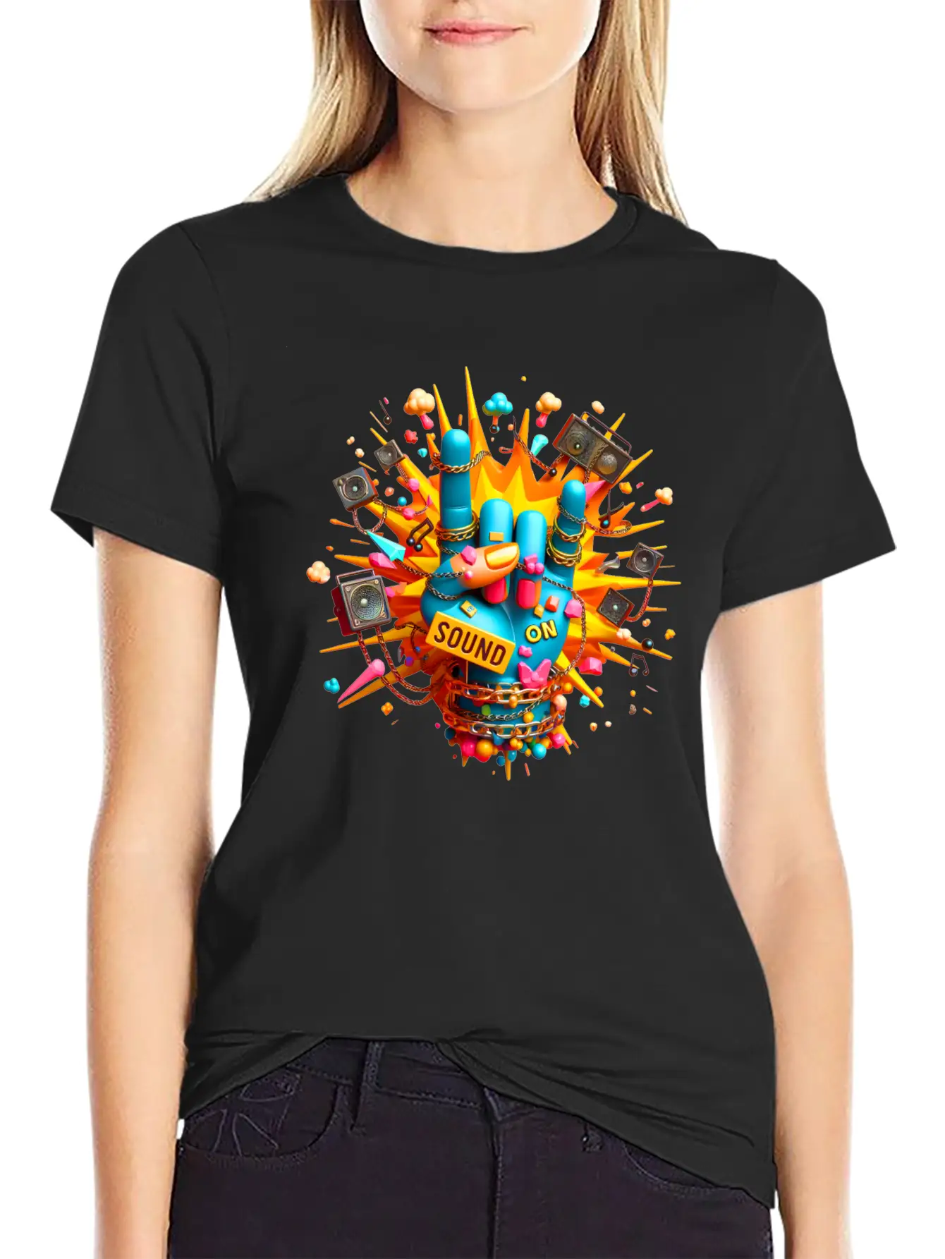 "Sound On" Hand Simple Everyday Graphic Tee – Lightweight Summer Wear