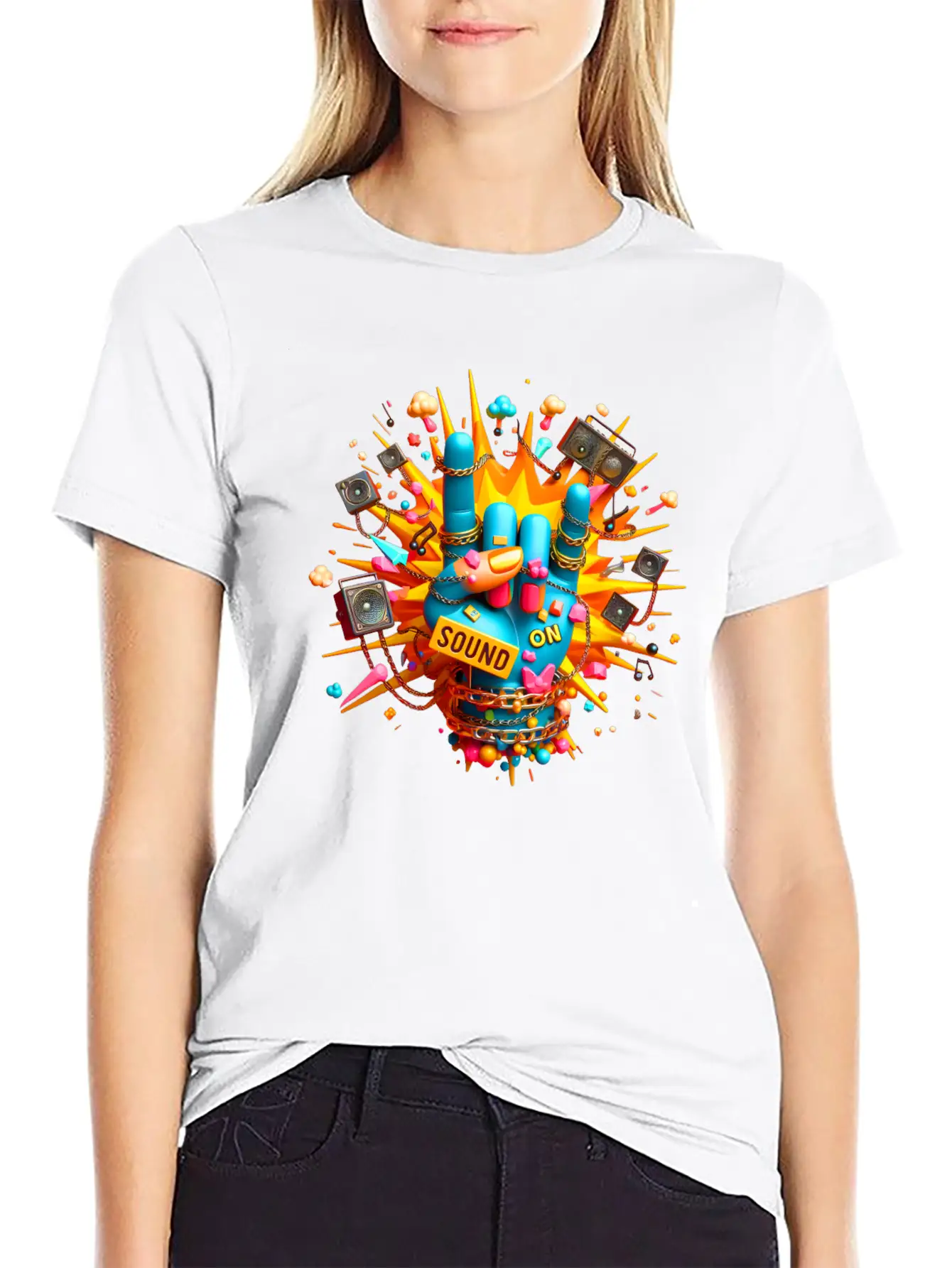 "Sound On" Hand Simple Everyday Graphic Tee – Lightweight Summer Wear