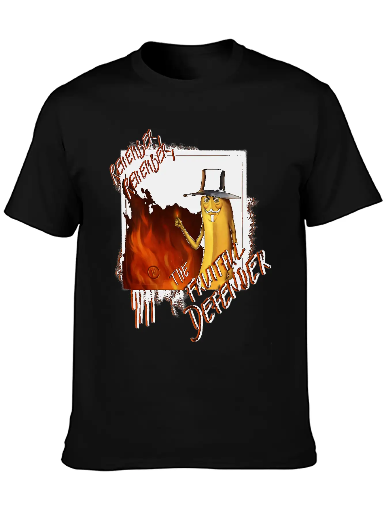 "The Fruitful Defender": Bayana Fawkes Painting Simple Everyday Graphic Tee – Lightweight Summer Wear