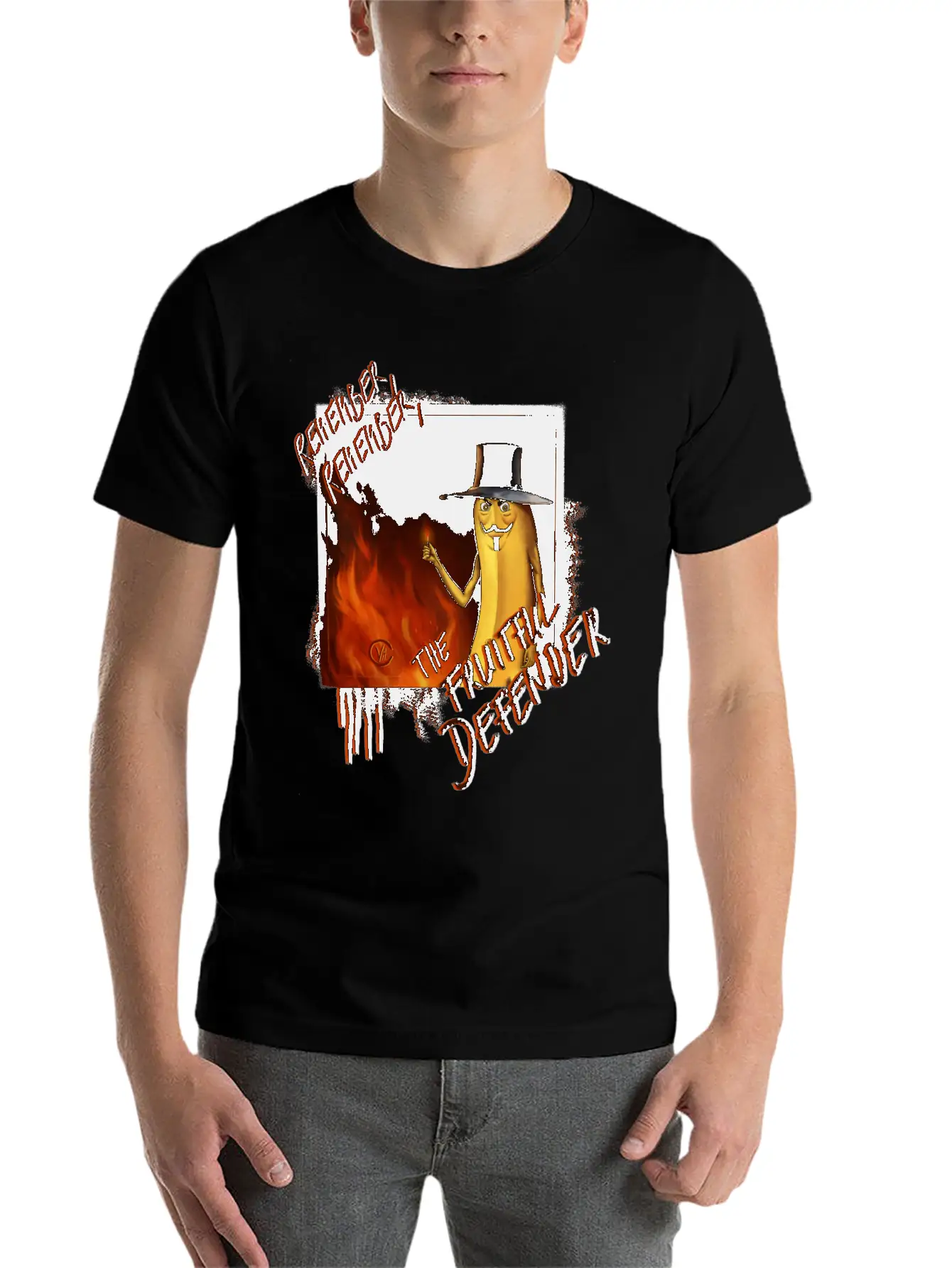 "The Fruitful Defender": Bayana Fawkes Painting Simple Everyday Graphic Tee – Lightweight Summer Wear