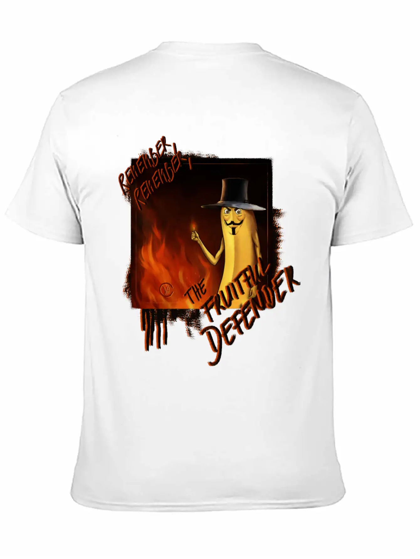 "The Fruitful Defender": Bayana Fawkes Painting Simple Everyday Graphic Tee – Lightweight Summer Wear