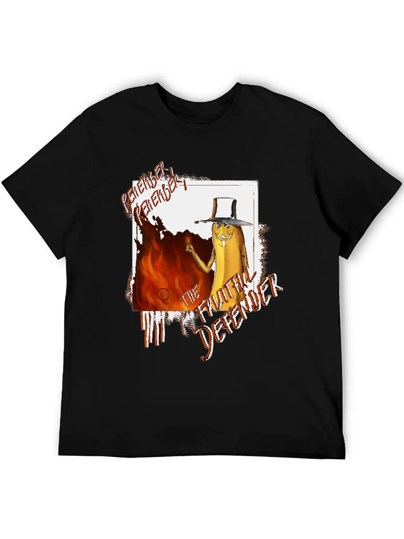 "The Fruitful Defender": Bayana Fawkes Painting Simple Everyday Graphic Tee – Lightweight Summer Wear