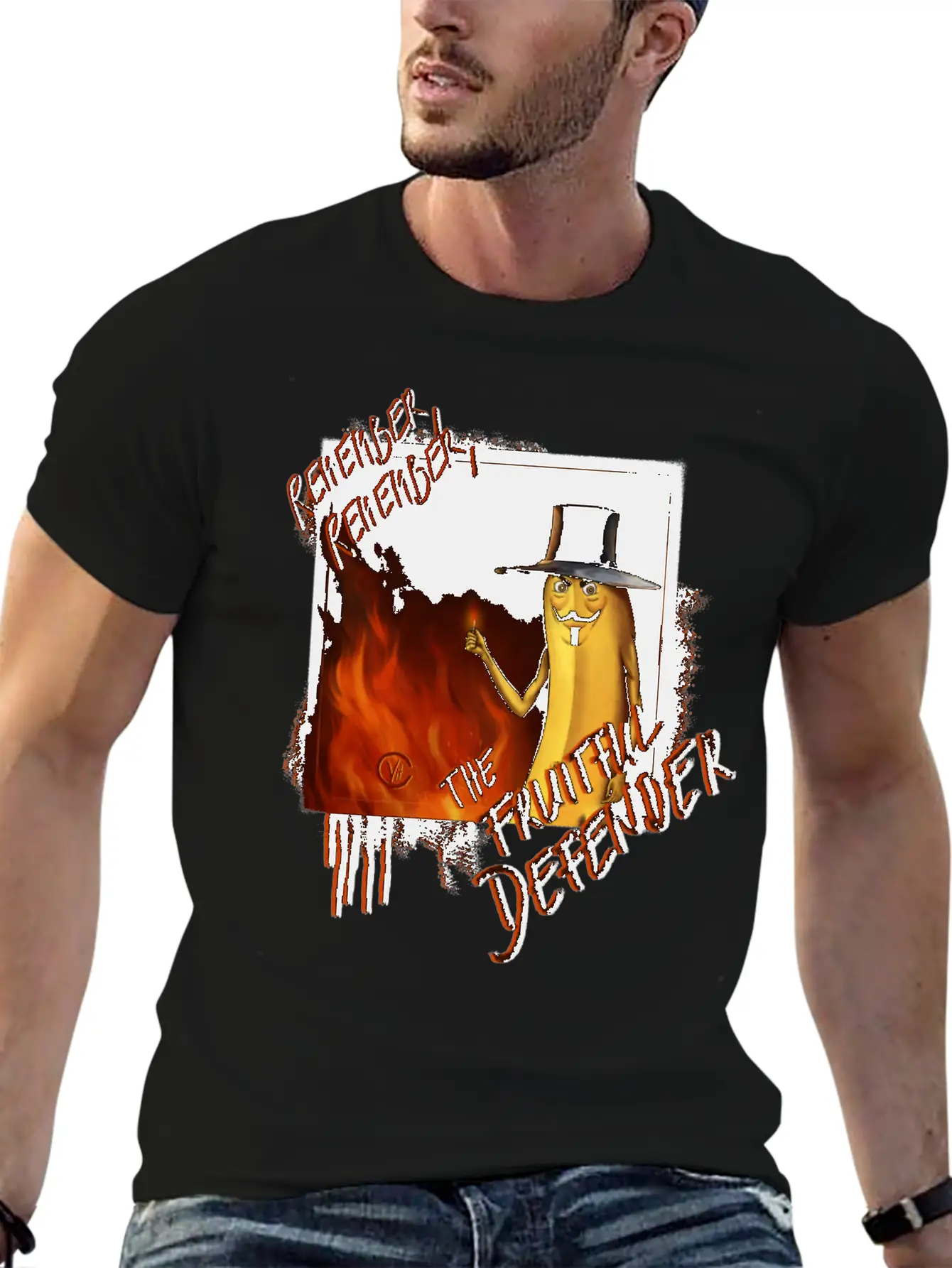 "The Fruitful Defender": Bayana Fawkes Painting Simple Everyday Graphic Tee – Lightweight Summer Wear