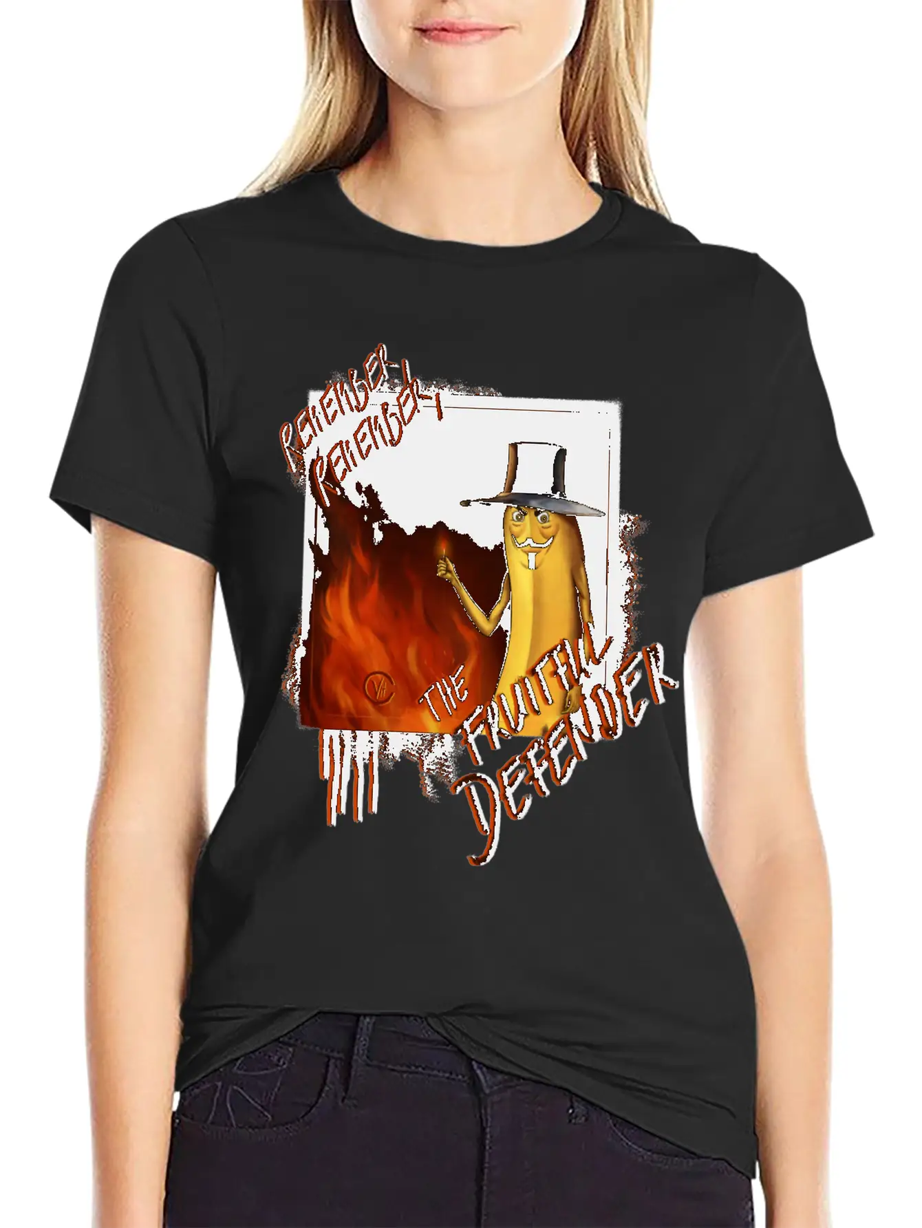 "The Fruitful Defender": Bayana Fawkes Painting Simple Everyday Graphic Tee – Lightweight Summer Wear