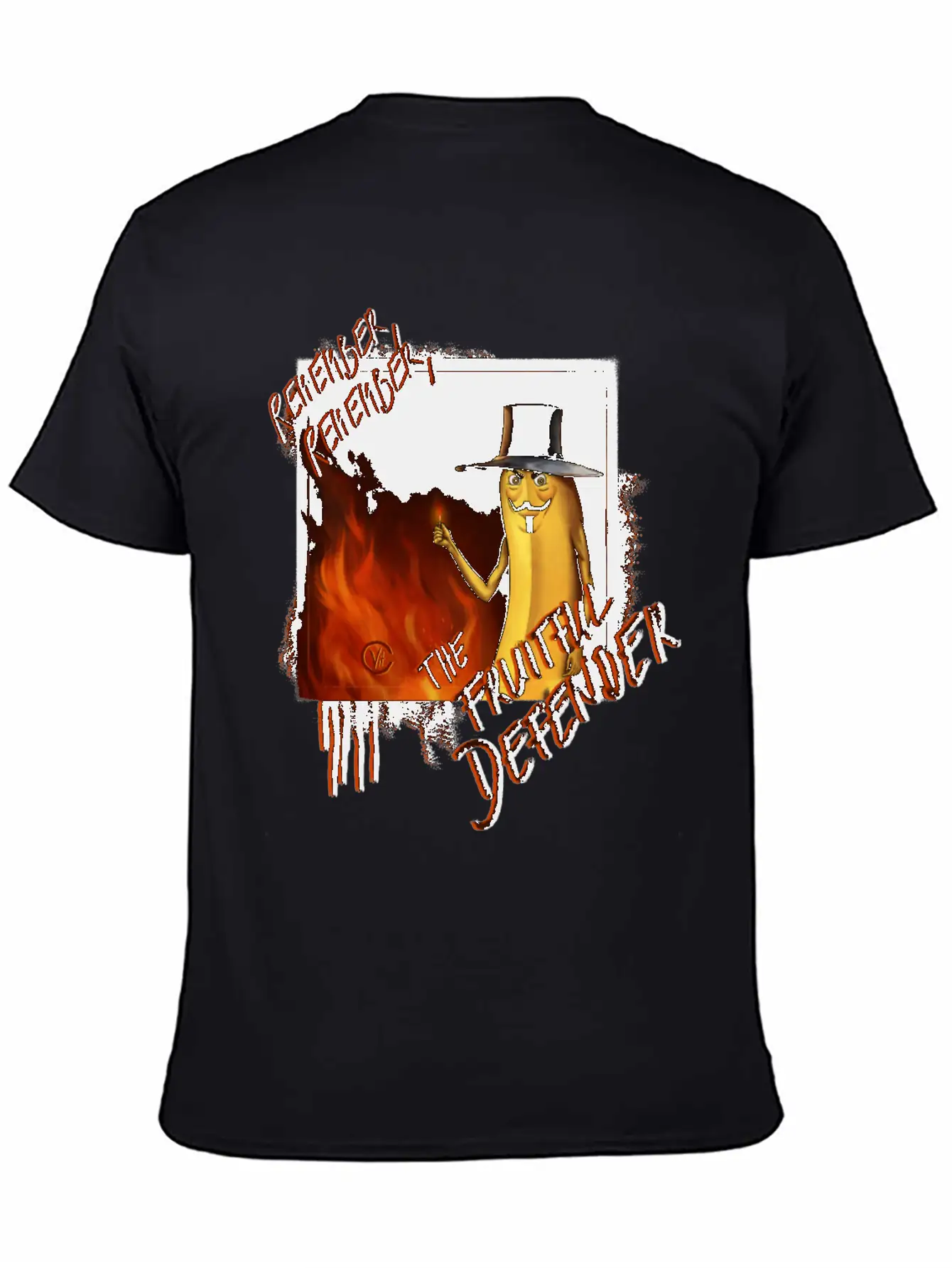 "The Fruitful Defender": Bayana Fawkes Painting Simple Everyday Graphic Tee – Lightweight Summer Wear