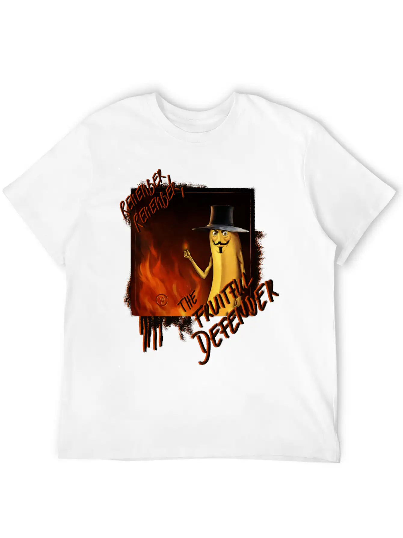 "The Fruitful Defender": Bayana Fawkes Painting Simple Everyday Graphic Tee – Lightweight Summer Wear