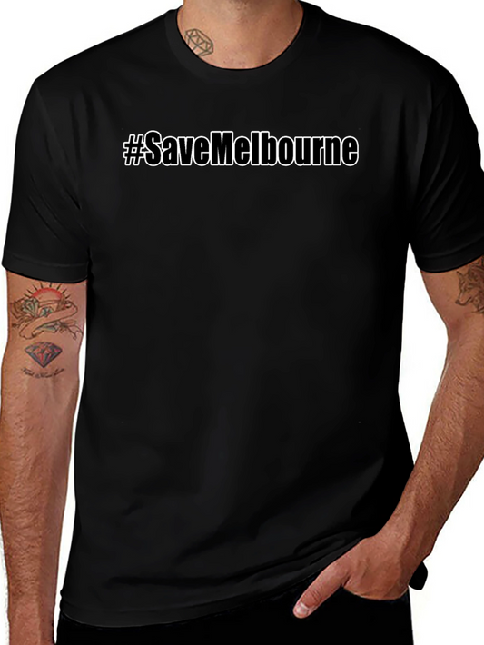 #SaveMelbourne Black Graphic Tee Shirt