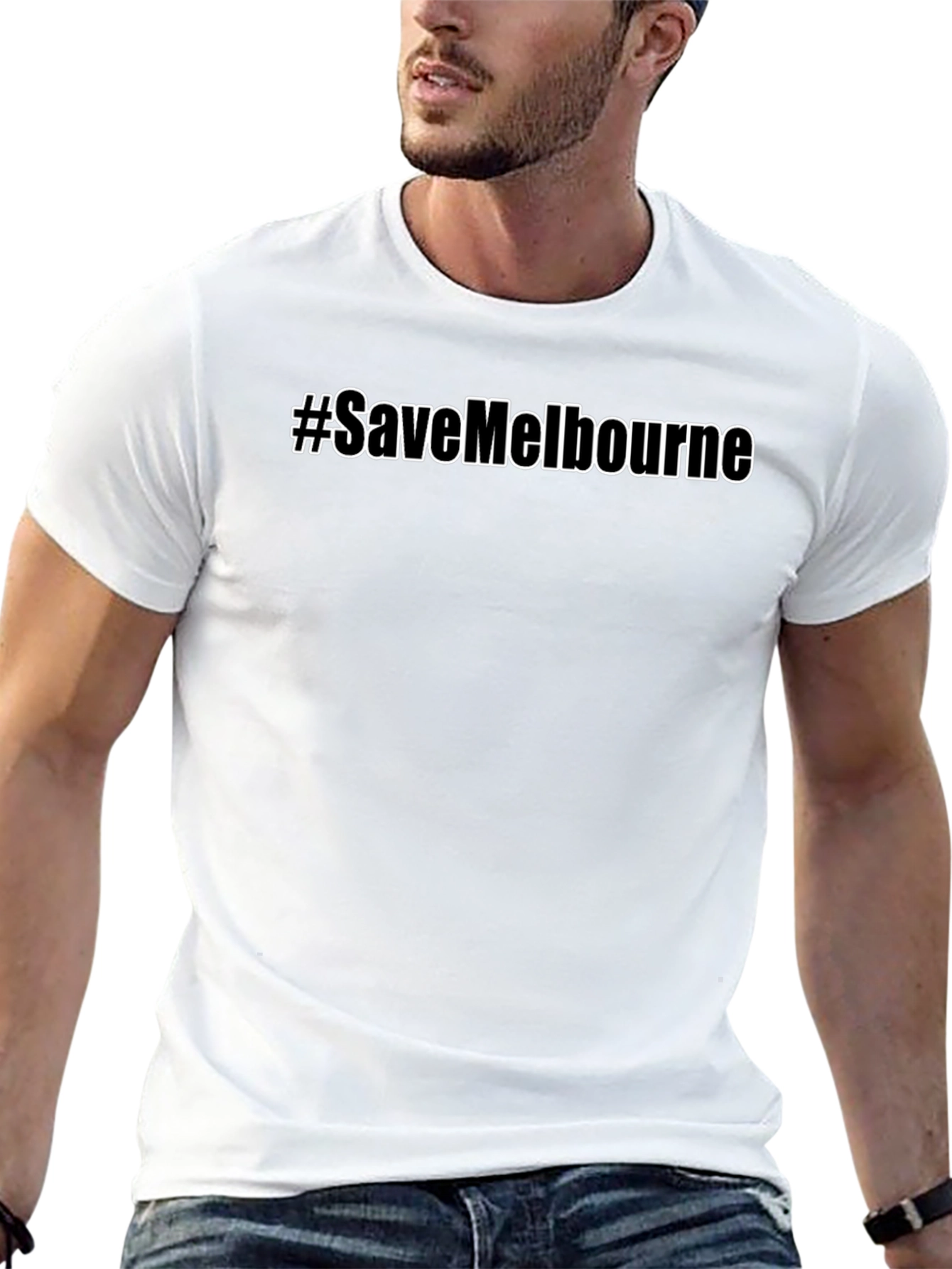 #SaveMelbourne Black Graphic Tee Shirt