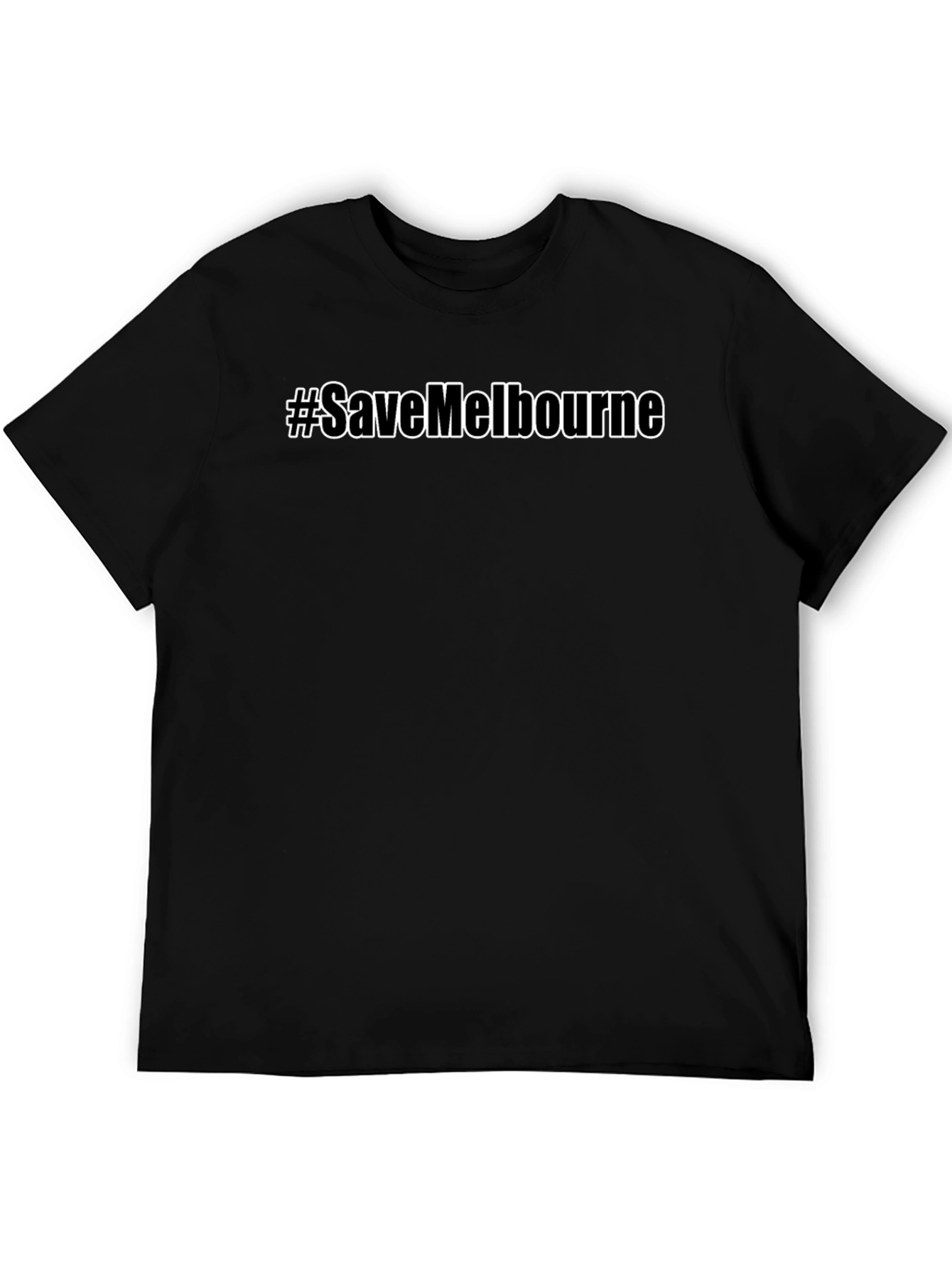 #SaveMelbourne Black Graphic Tee Shirt