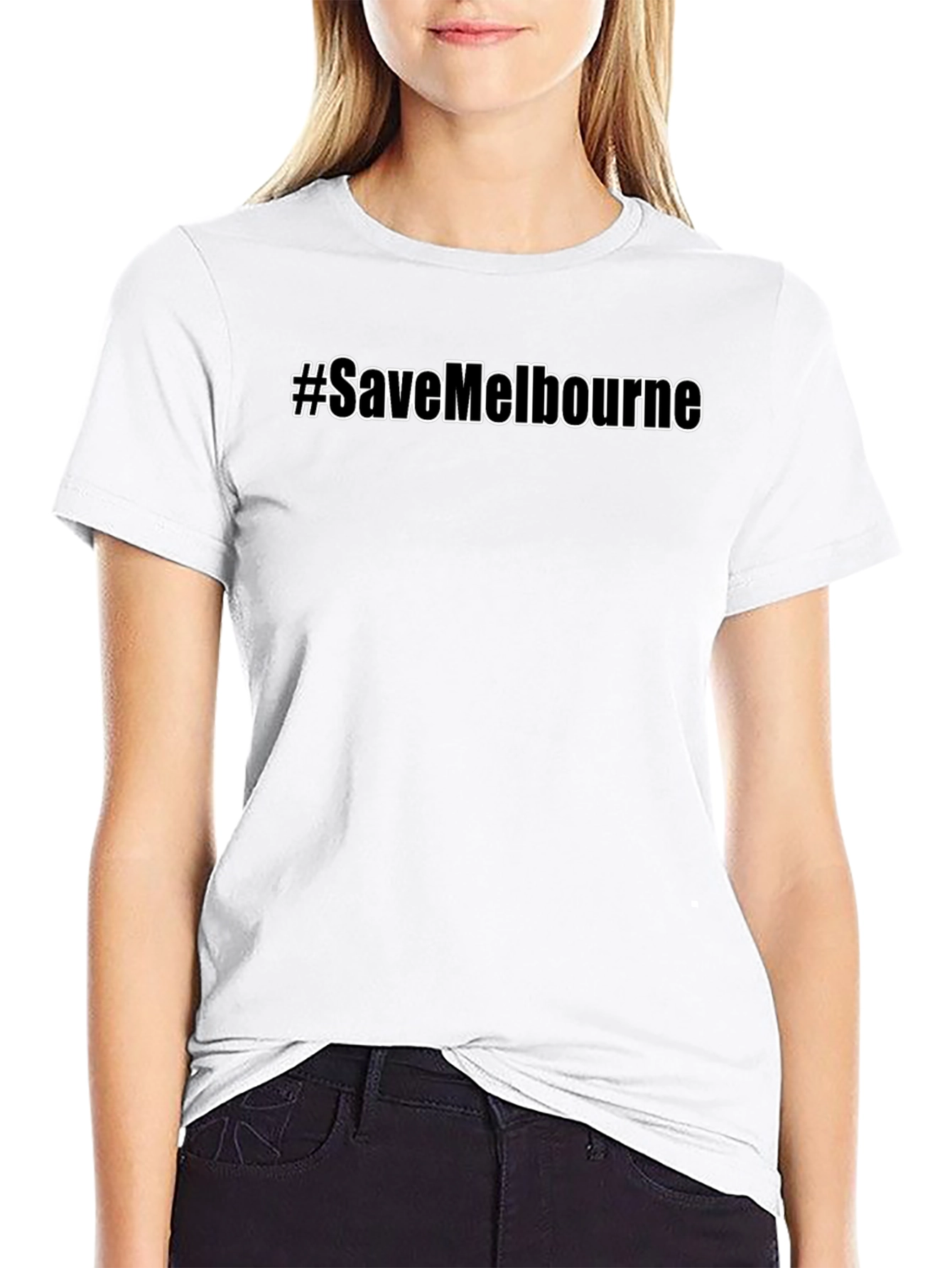 #SaveMelbourne Black Graphic Tee Shirt