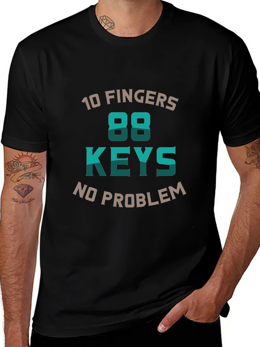10 Fingers 88 Keys No Problem Graphic Tee