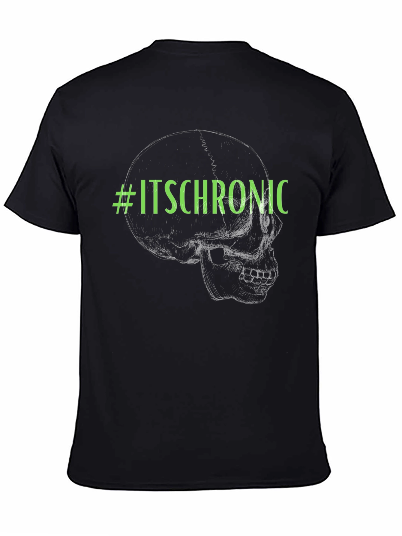 #ItsChronic Skull Graphic Black T-Shirt