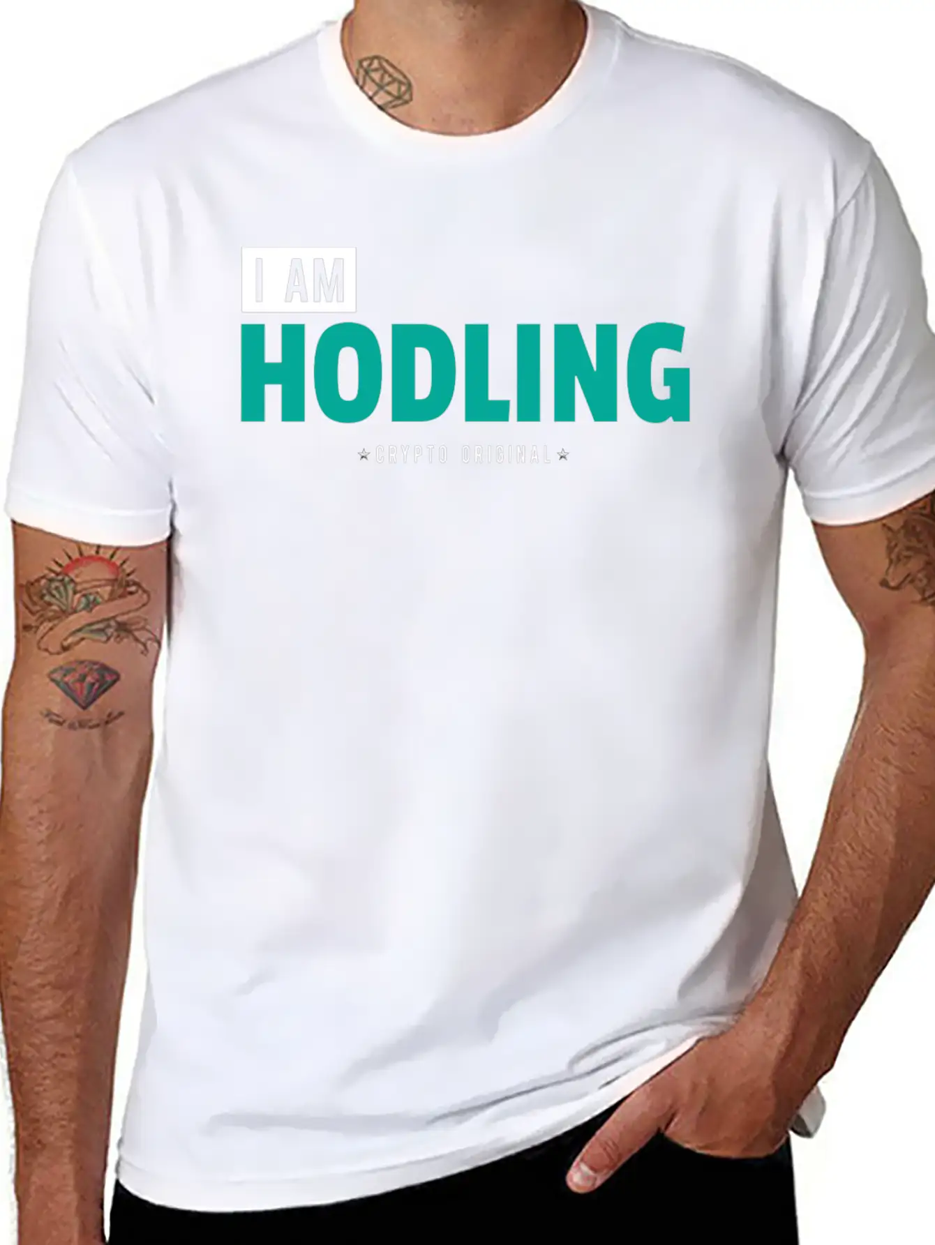 "I Am HODLING - Crypto Original" - #hodl #hodling Timeless Short Sleeve Tee – Comfy And Minimalist Design
