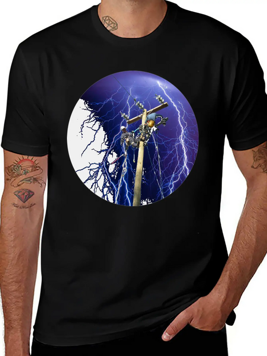 (lightningclimb2) Unisex Short Sleeve Soft Cotton T-Shirt – Casual Everyday Wear
