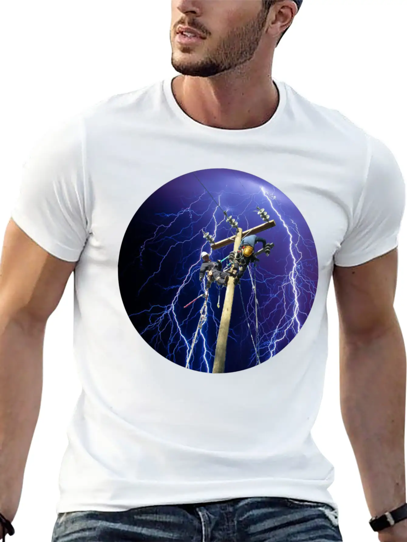 (lightningclimb2) Unisex Short Sleeve Soft Cotton T-Shirt – Casual Everyday Wear