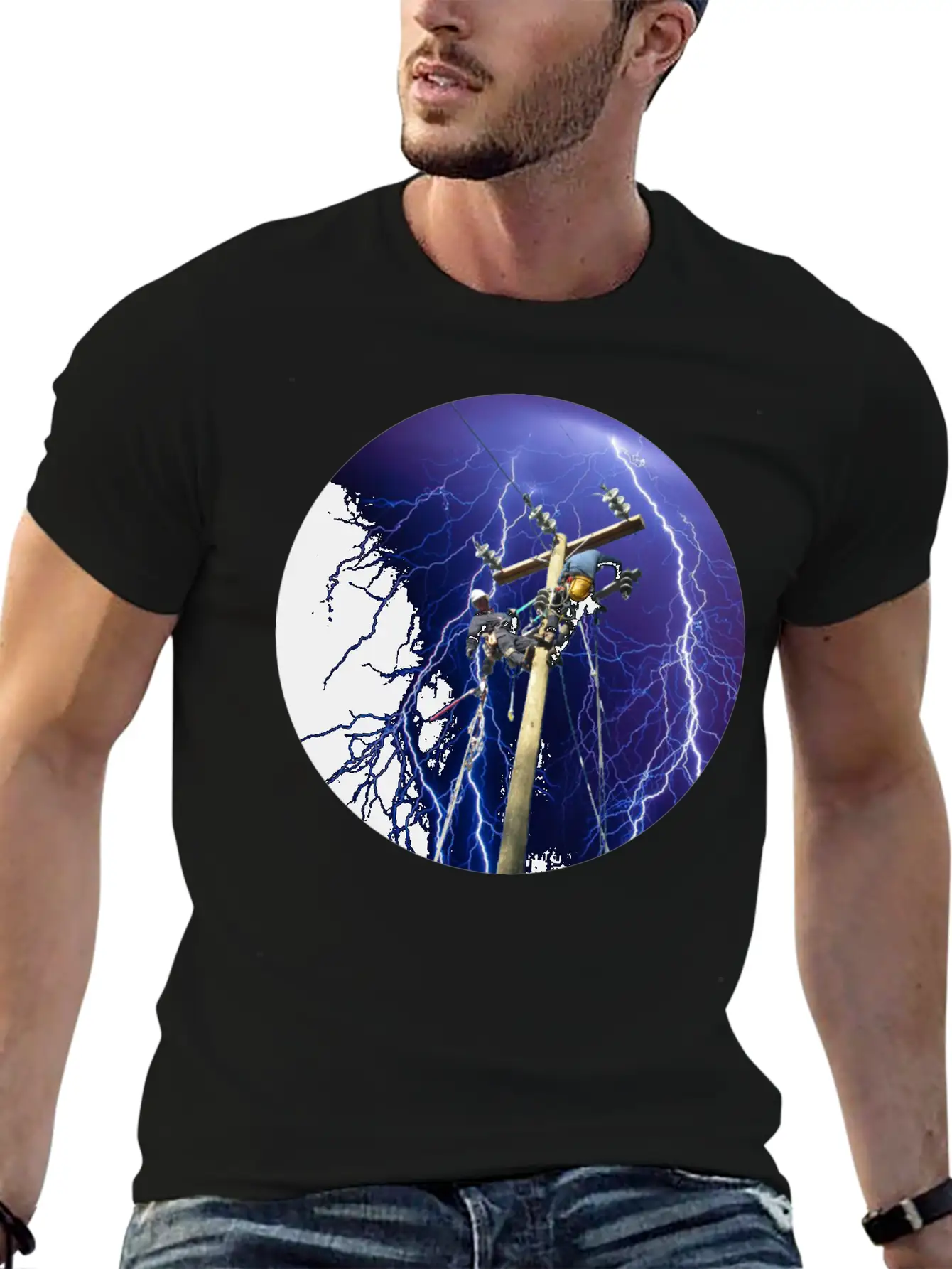 (lightningclimb2) Unisex Short Sleeve Soft Cotton T-Shirt – Casual Everyday Wear