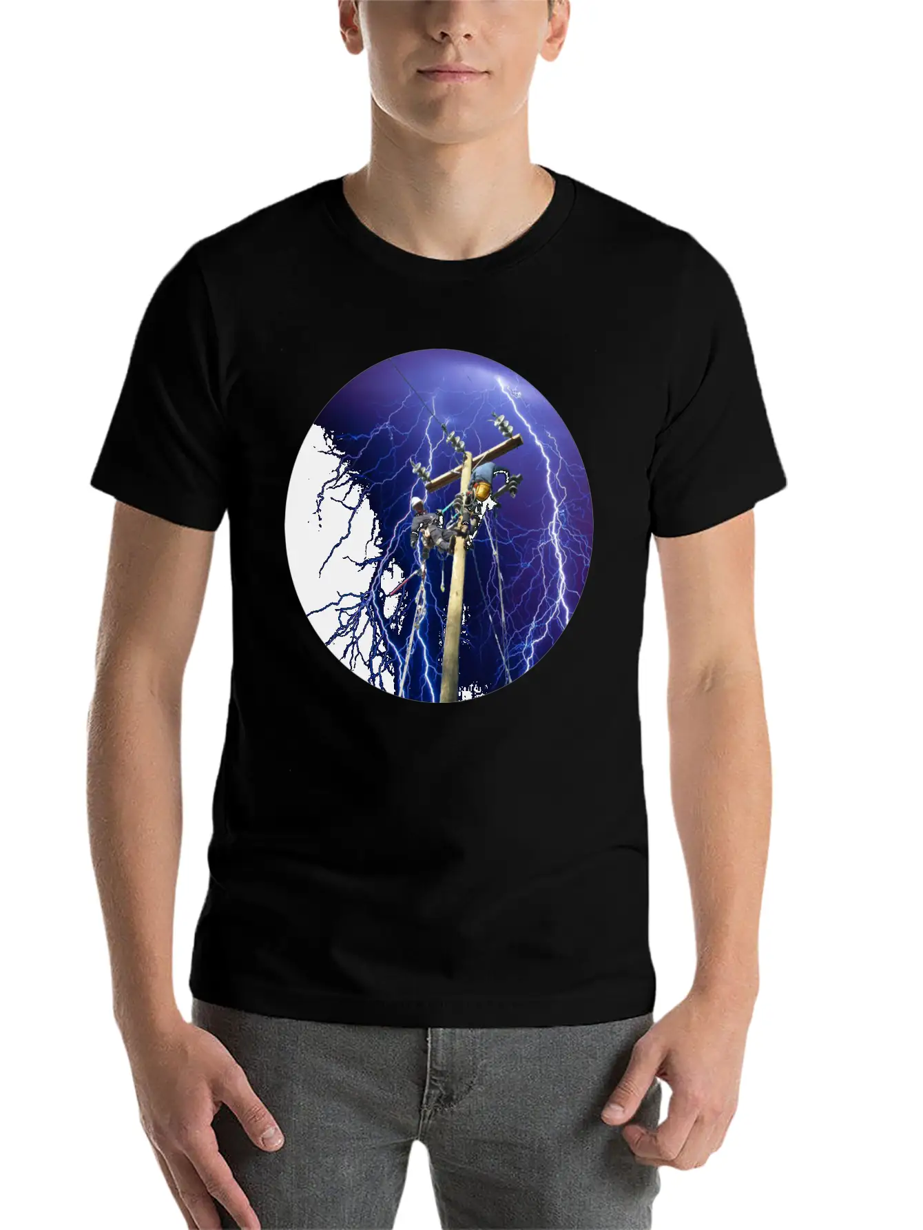 (lightningclimb2) Unisex Short Sleeve Soft Cotton T-Shirt – Casual Everyday Wear