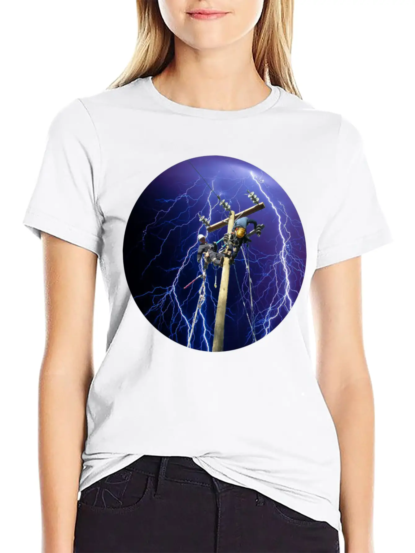 (lightningclimb2) Unisex Short Sleeve Soft Cotton T-Shirt – Casual Everyday Wear