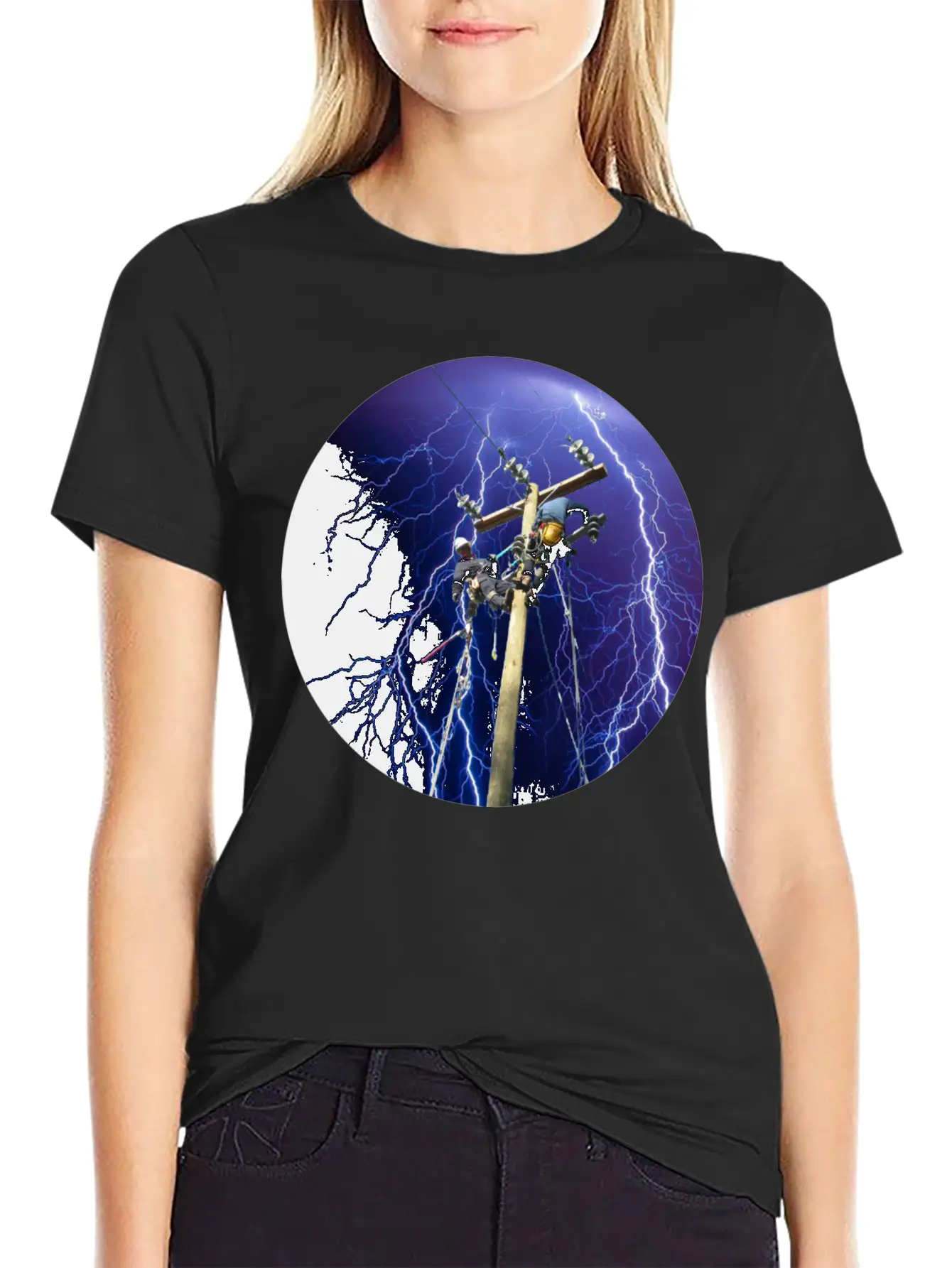 (lightningclimb2) Unisex Short Sleeve Soft Cotton T-Shirt – Casual Everyday Wear