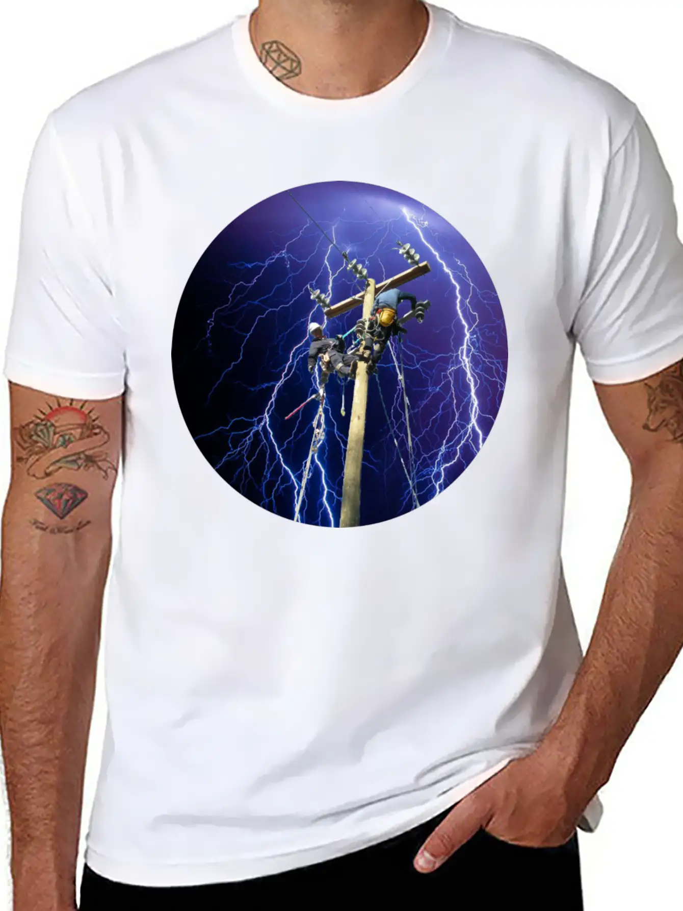 (lightningclimb2) Unisex Short Sleeve Soft Cotton T-Shirt – Casual Everyday Wear