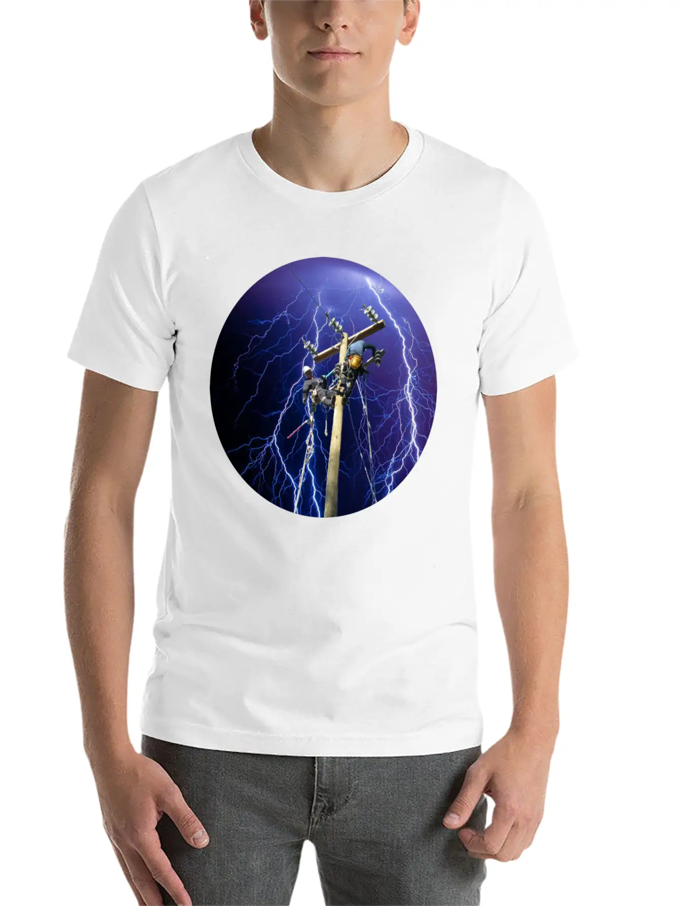 (lightningclimb2) Unisex Short Sleeve Soft Cotton T-Shirt – Casual Everyday Wear