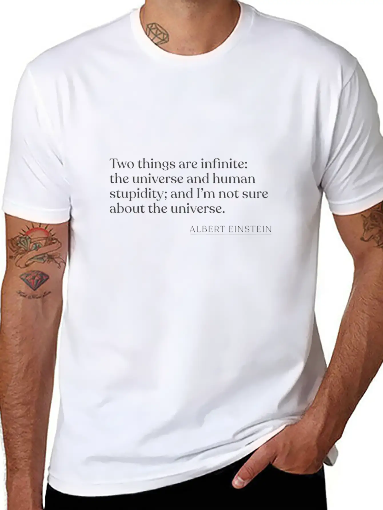 - Two Things Are Infinite: The Universe And Human Unisex Short Sleeve Soft Cotton T-Shirt – Casual Everyday Wear